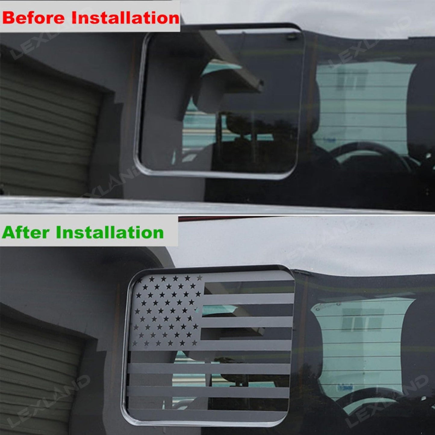 Tacoma Rear Sliding Window Vinyl Wrap American Flag Style Accent Decal for Toyota