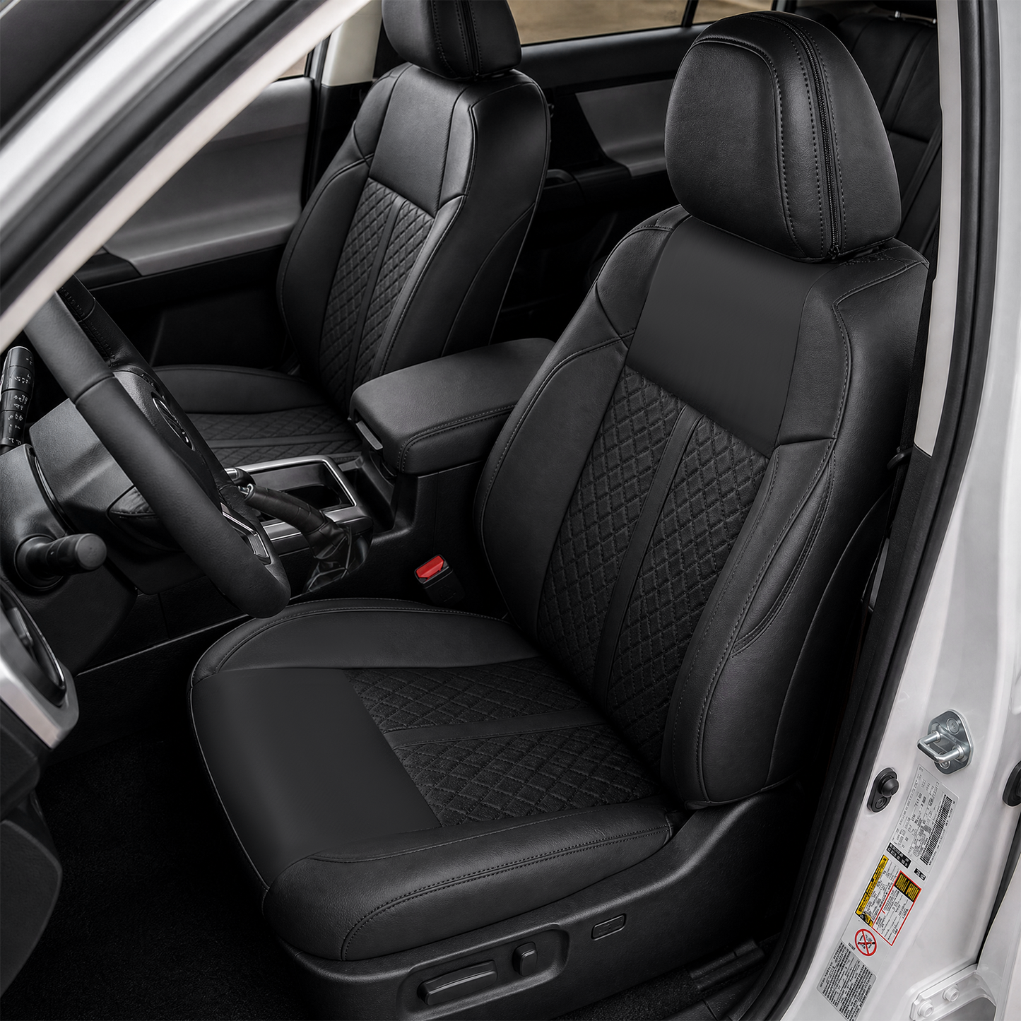 Tacoma/4Runner Diamond Design Seat Covers Premium Nappa Leather Interior Seat Protectors for Toyota