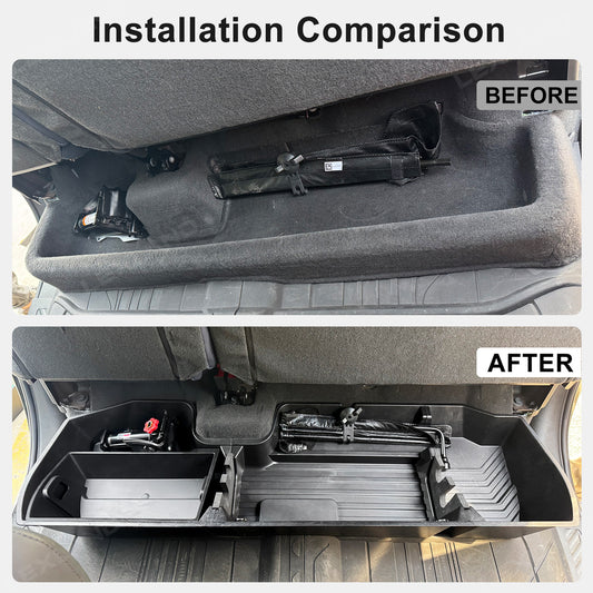 Silverado 1500/2500/3500HD Under Seat Organizer Tray ABS Rear Seat Storage Box