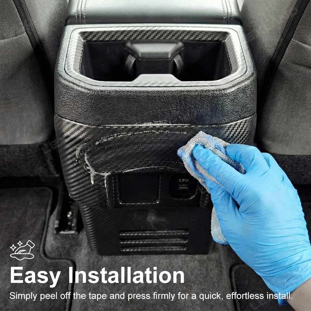 Tacoma Rear Air Vent Outlet Panel ABS Carbon Fiber Style Anti Kick Protection Cover for Toyota