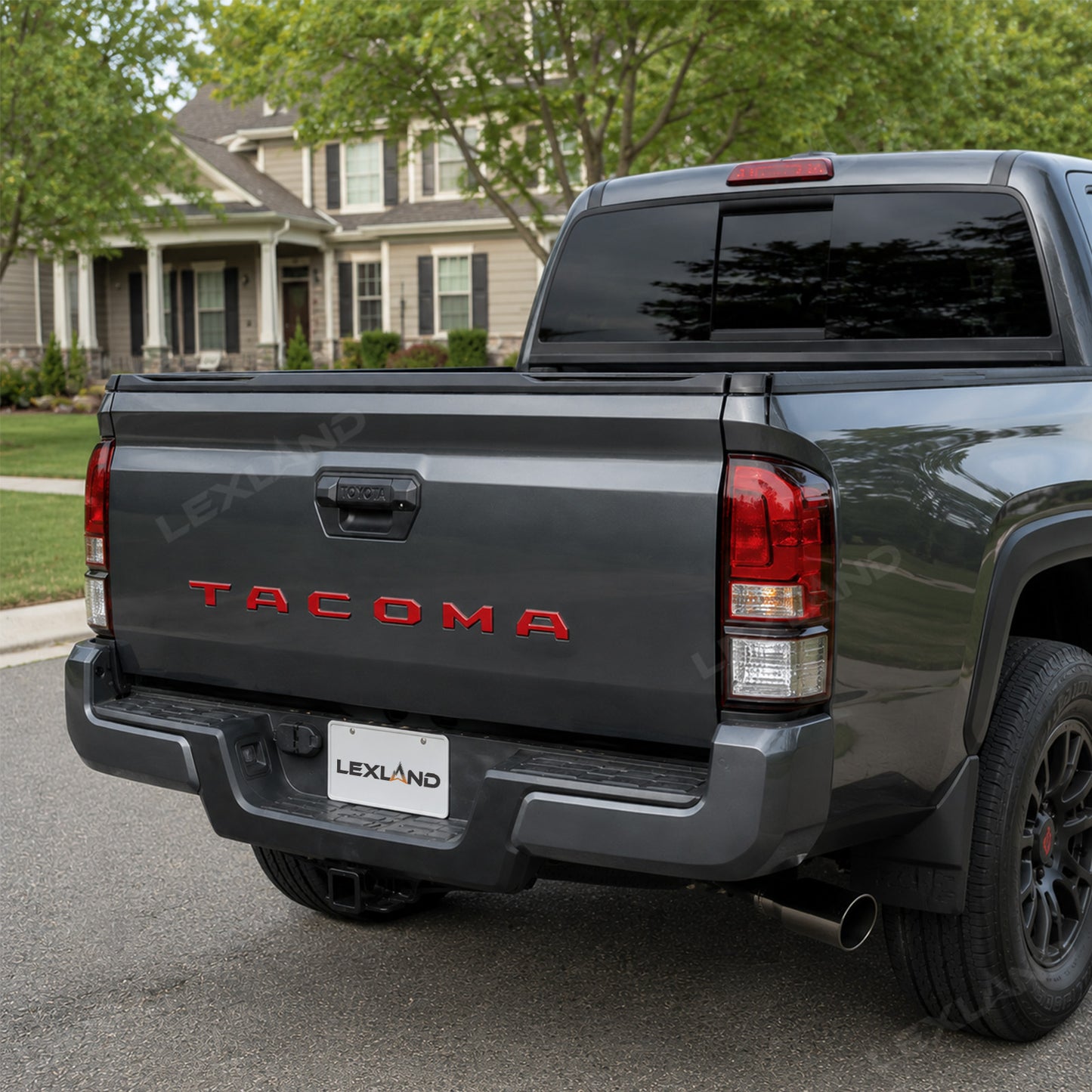 Tacoma Tailgate Letters ABS Tailgate Insert Matte Black/Carbon Fiber Texture Rear Emblem for Toyota