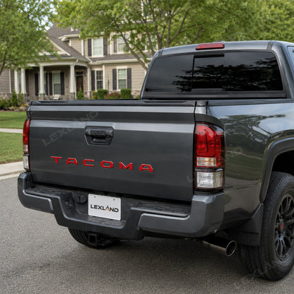 Tacoma Tailgate Letters ABS Tailgate Insert Matte Black/Carbon Fiber Texture Rear Emblem for Toyota