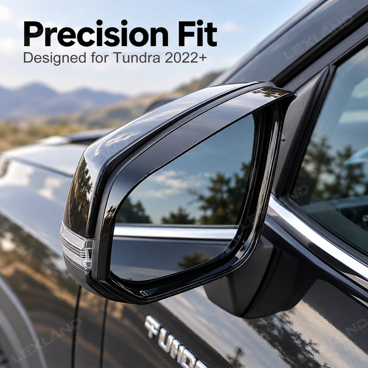 Tundra Rearview Mirror Rain Eyebrow Trim Side Mirror Rain Guard Eyebrow Cover Trim 2PCS for Toyota