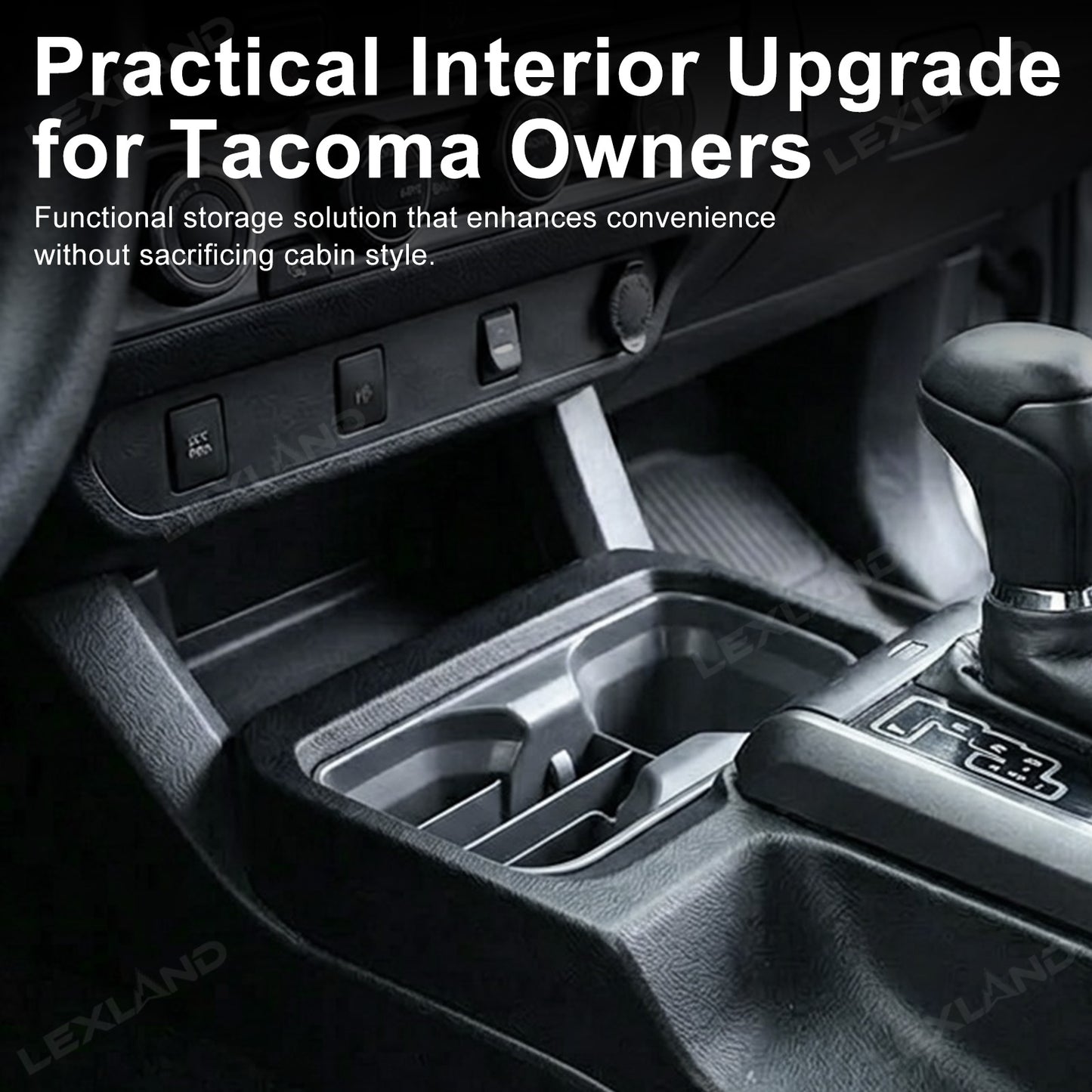 Tacoma Center Console Cup Holder Insert ABS Drink Organizer Water Bottle Storage Box for Toyota
