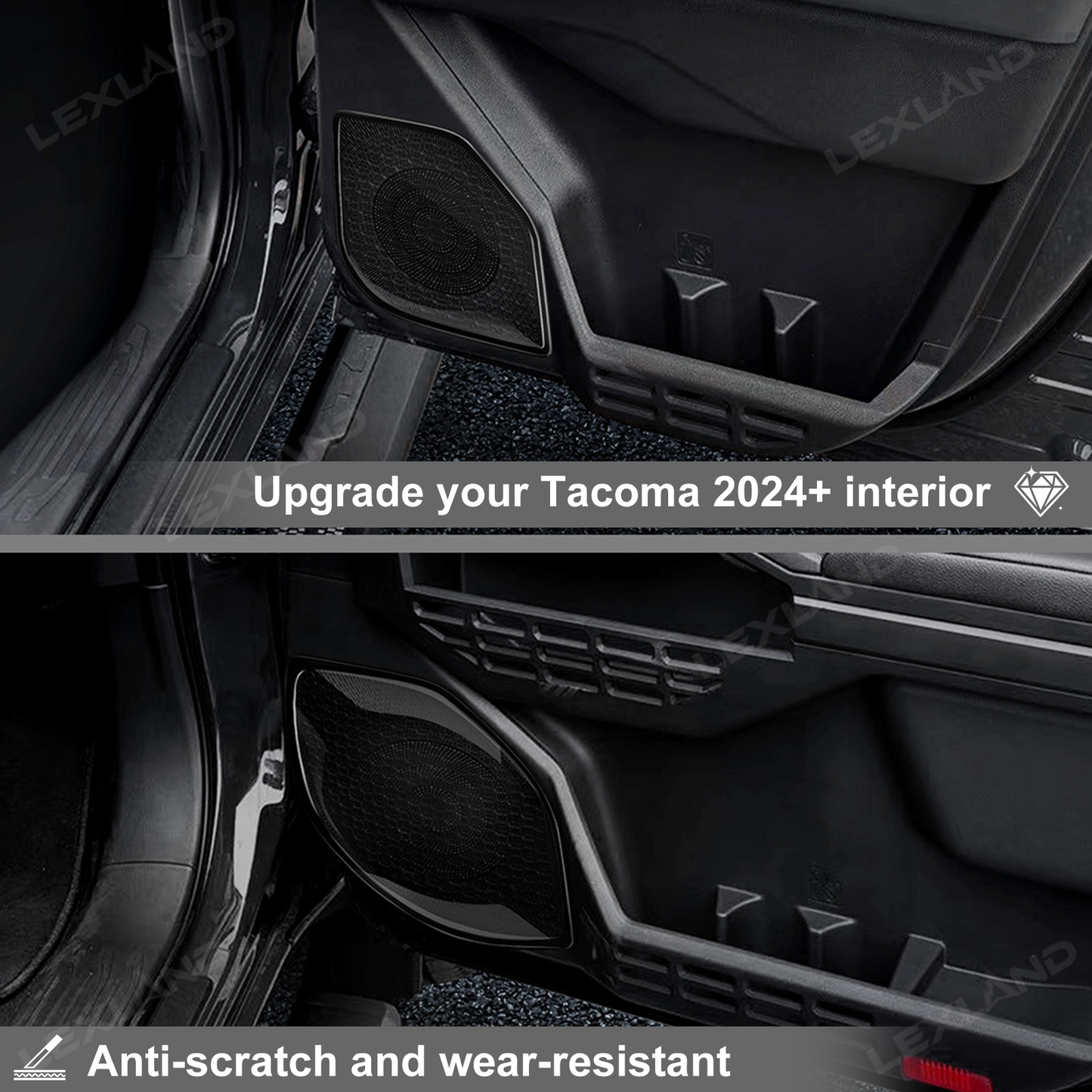 Tacoma Stainless Steel Door Speaker Horn Panel Cover Car Interior Trim 4PCS for Toyota