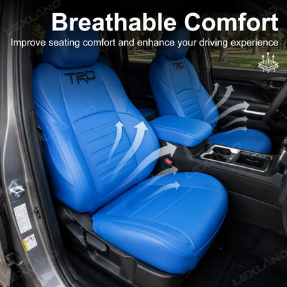 Tacoma /4Runner Seat Covers Blue Embossed Seat Protector with TRD Letter Style Premium Interior Protection