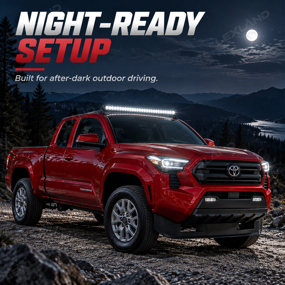 Tacoma Roof Combo Slim LED Work Light Bar 45-Inch Roof-Mounted Off-Road Driving Light for Toyota