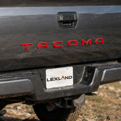 Tacoma Tailgate Letters ABS Tailgate Insert Matte Black/Carbon Fiber Texture Rear Emblem for Toyota