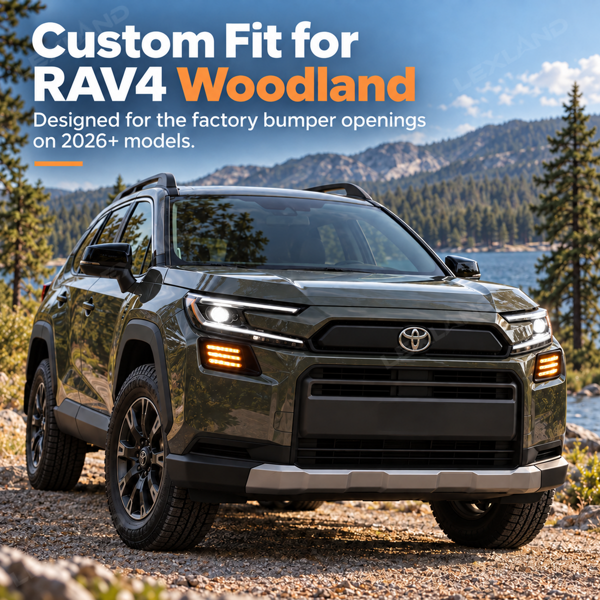 Rav4 Woodland Front head LED Lights Daytime Running Lights DRL Fog Light for Toyota