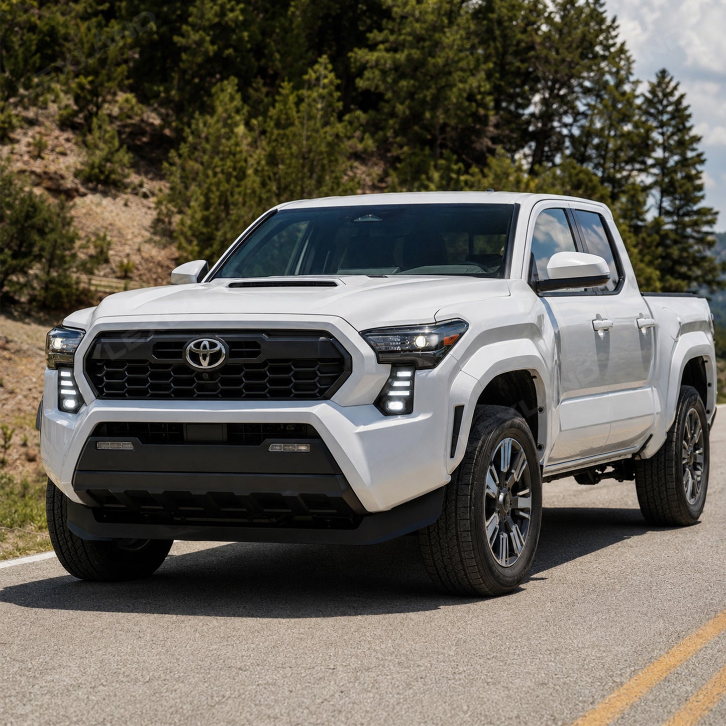 Tacoma LED Daytime Running Lights DRL White/Amber Fang Lamps Front Accent Lights for Toyota