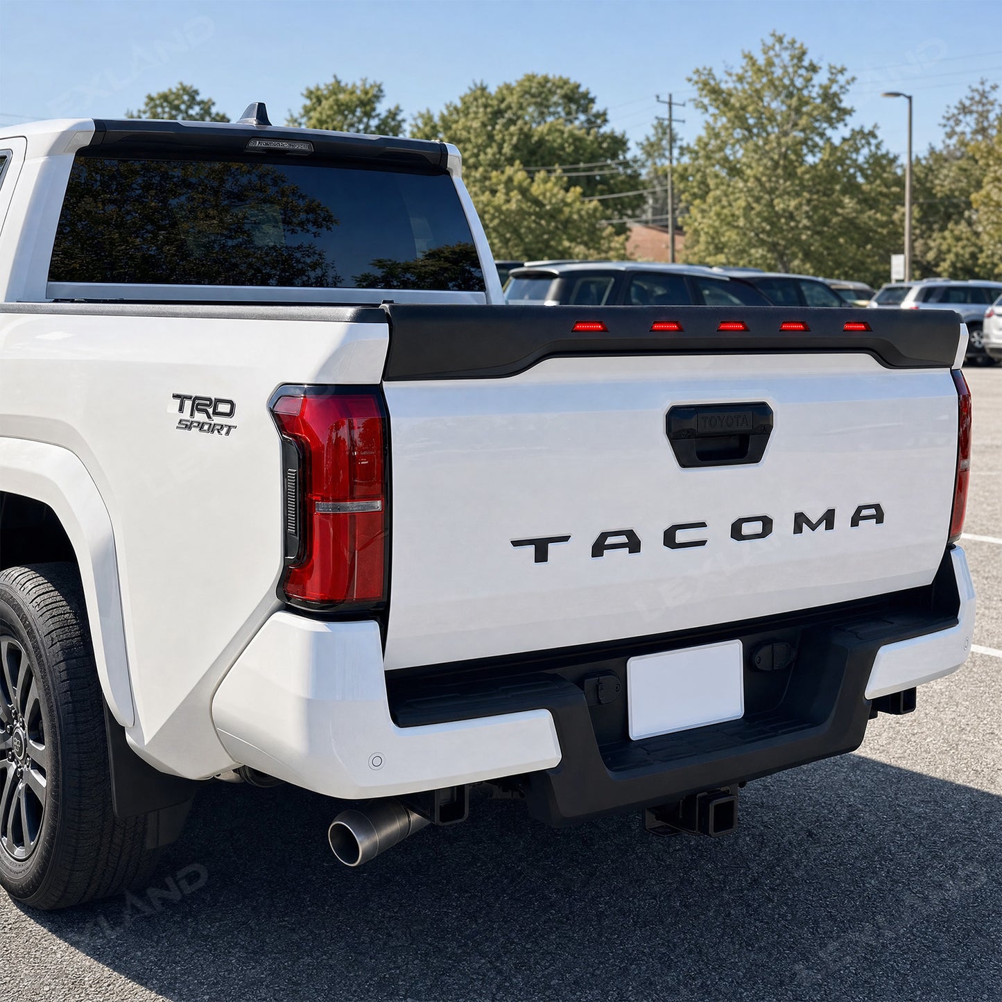 Tacoma Tailgate Protector with LED Lights Rear Tailgate Guard for Toyota
