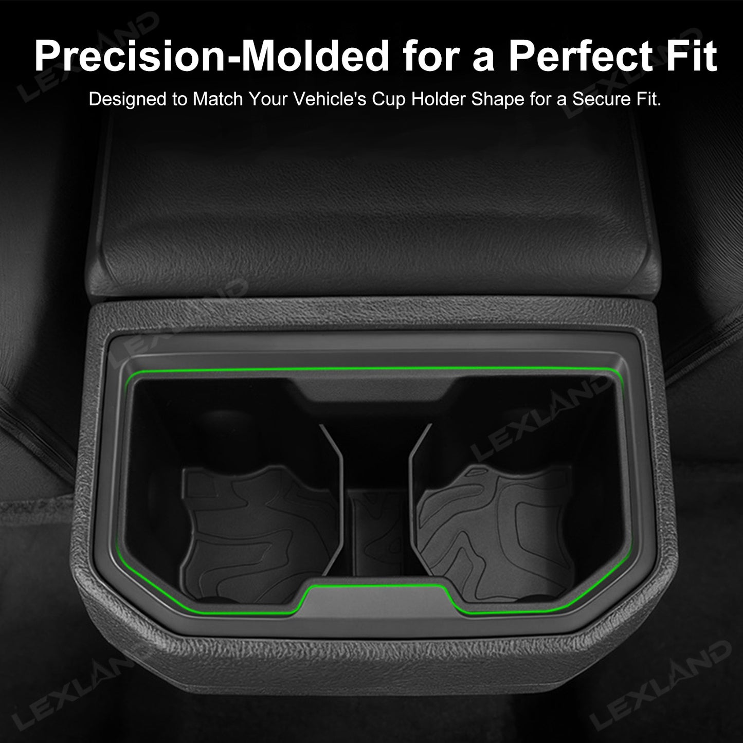 Tacoma Cup Holder Inserts Center Console & Rear Armrest Drink Holder Organizer 2PCS for Toyota
