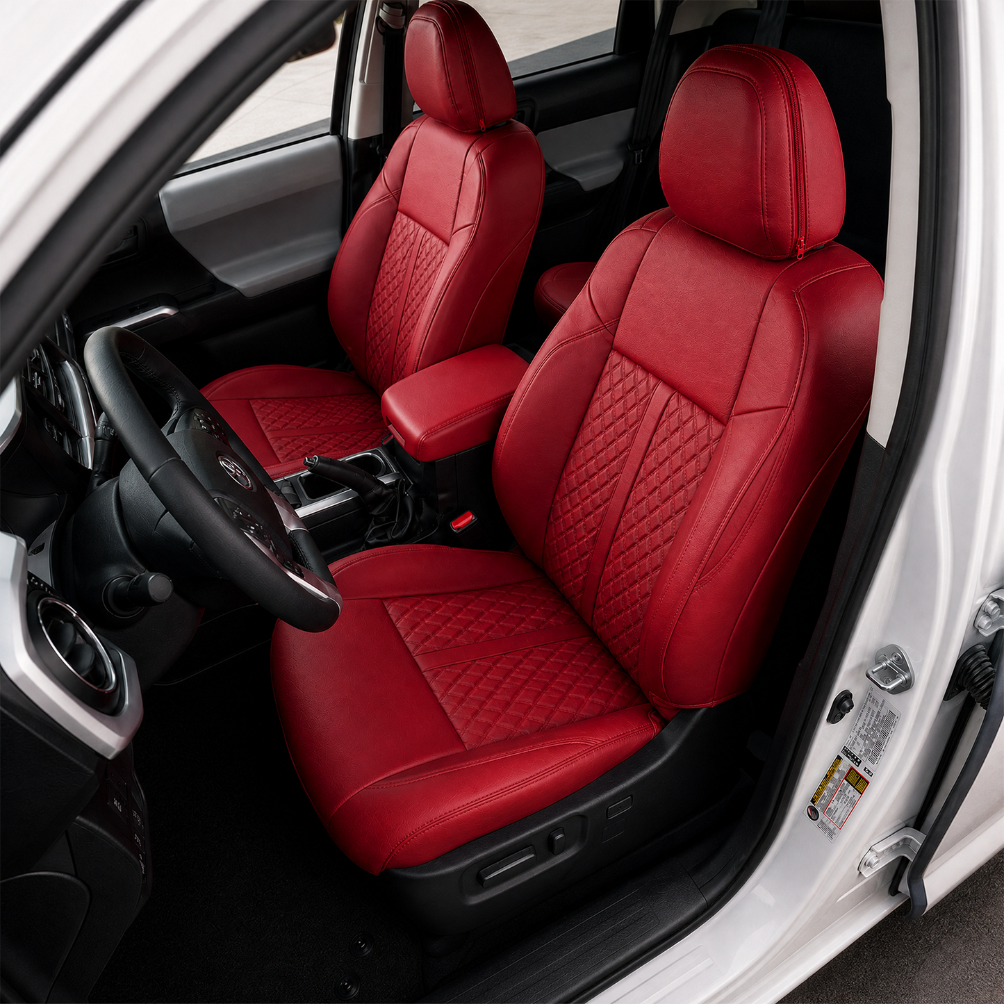Tacoma/4Runner Diamond Design Seat Covers Premium Nappa Leather Interior Seat Protectors for Toyota