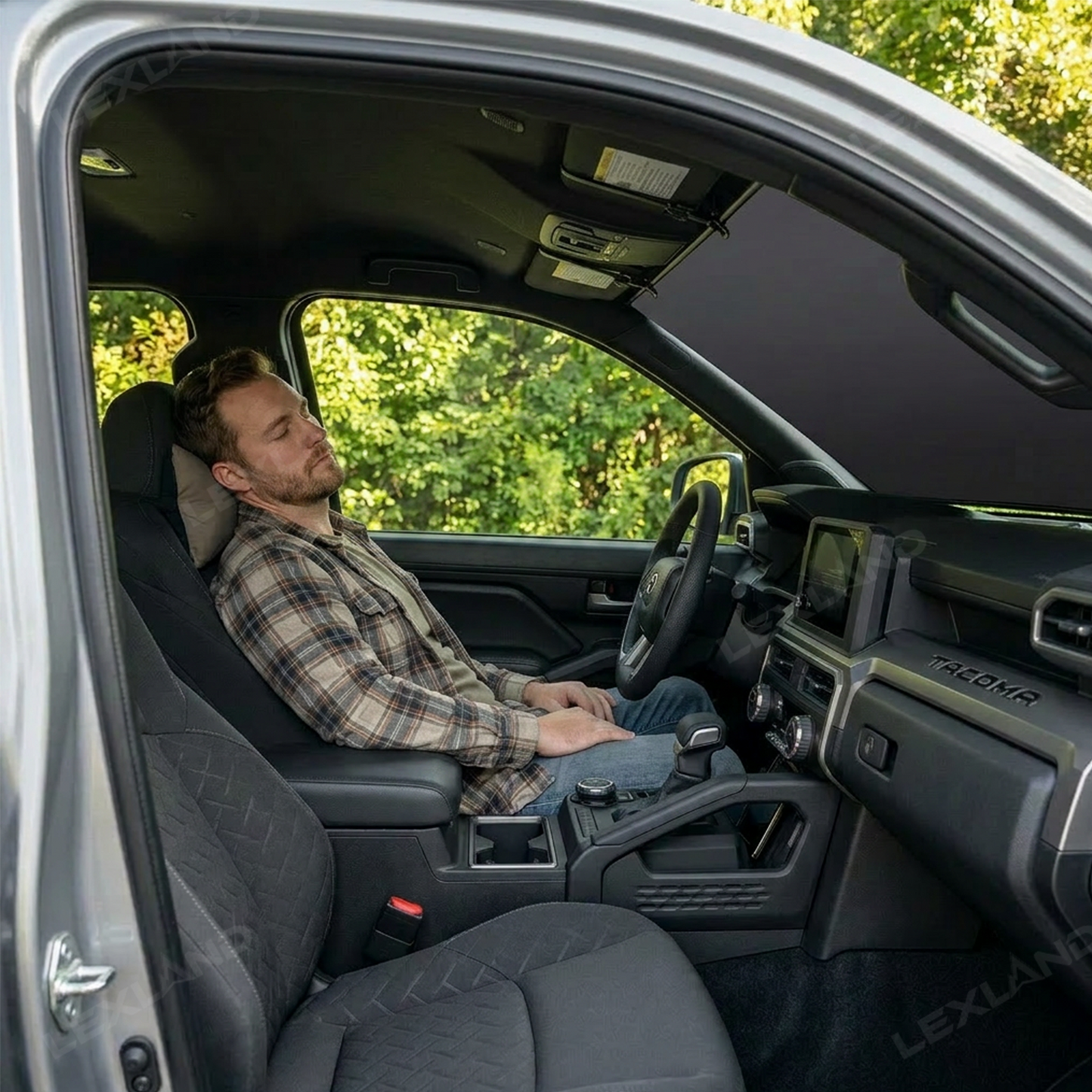 Tacoma/4Runner/Tundra Retractable Windshield Sun Shade Heat Blocking & UV Protection Sunshade Sun Visor