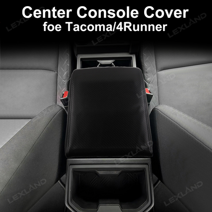 Tacoma /4Runner Center Console Cover Carbon Fiber Style Leather Armrest Box Cover Trim for Toyota