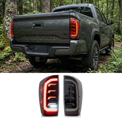 Tacoma LED Tail Lights Smoked Dynamic Form Lighting Sequential Rear Lamps Assembly for Toyota
