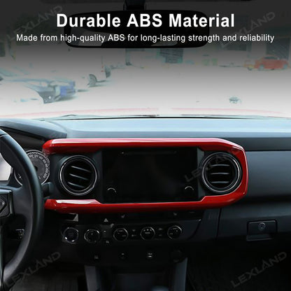 Tacoma Dashboard Cover Central Console Dash Panel TRD Style Red Decorative Interior Accents for Toyota