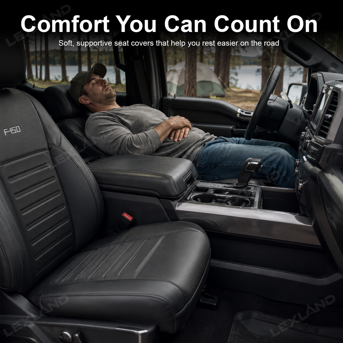 F150 Seat Covers NAPPA Leather Interior Seat Protector with F-150 Style for Ford