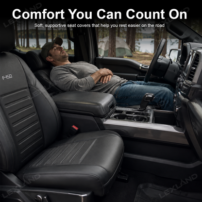 F150 Seat Covers NAPPA Leather Interior Seat Protector with F-150 Style for Ford