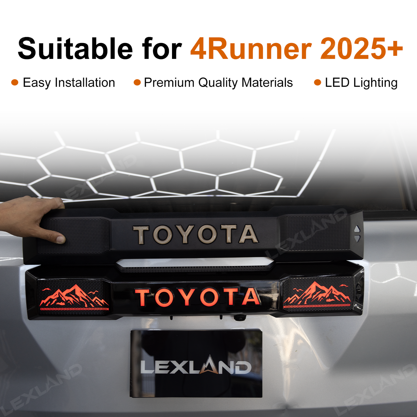 4Runner LED Trunk Tail Light Full Width Tailgate Ambient Lighting with Snow Mountain Off-Road Style