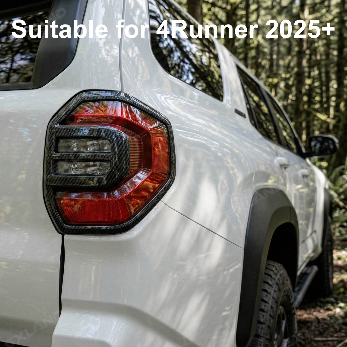 4Runner Tail Light Cover Trim ABS Carbon Fiber Style Rear Taillight Covers Decorative Overlay for Toyota