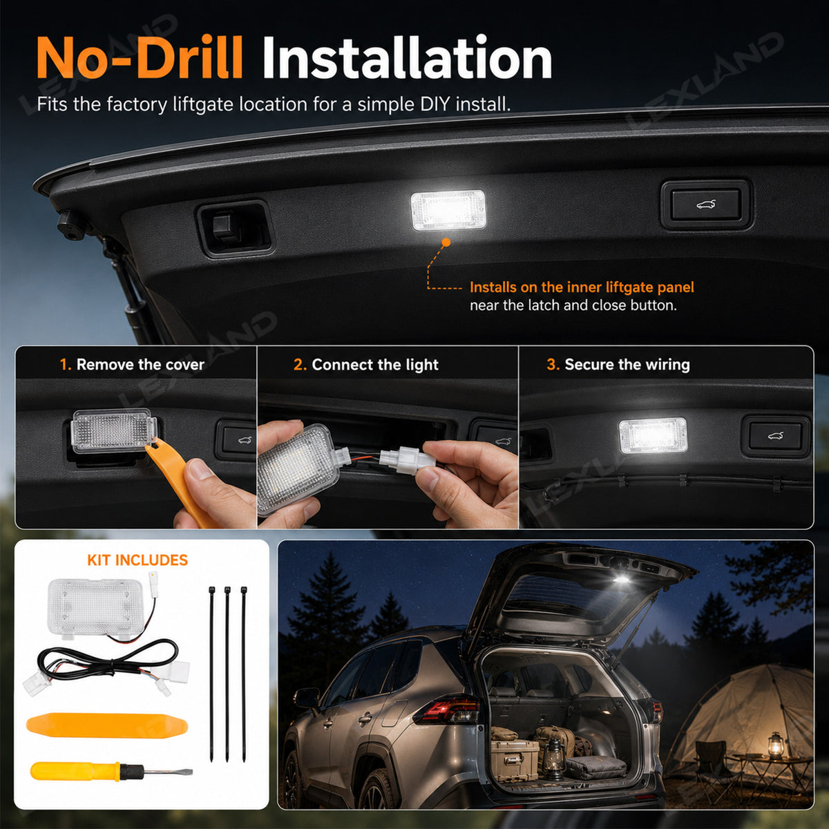RAV4 Trunk Camping Light LED Cargo Lamps Trunk Ceiling Lighting For Toyota