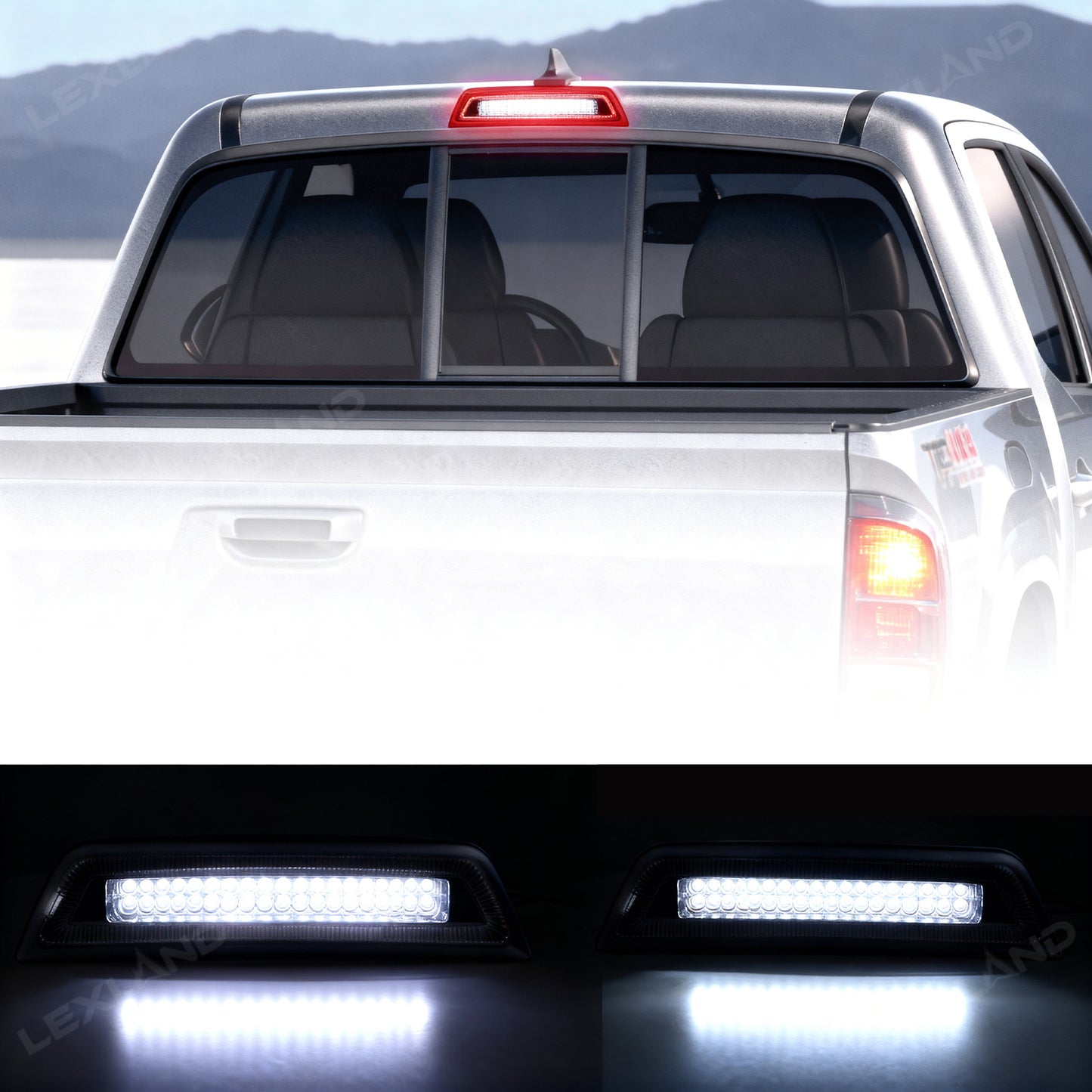 Tacoma Brake Light Replacement Smoked Lens Roof Cargo Light High Mount Stop Lamp LED Third Brake Light