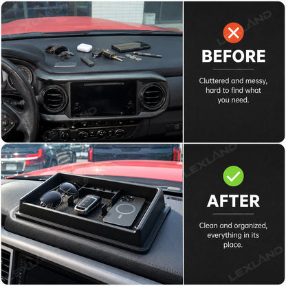 Tacoma Dashboard Organizer Interior Dash Panel Tray Center Console Storage Box for Toyota
