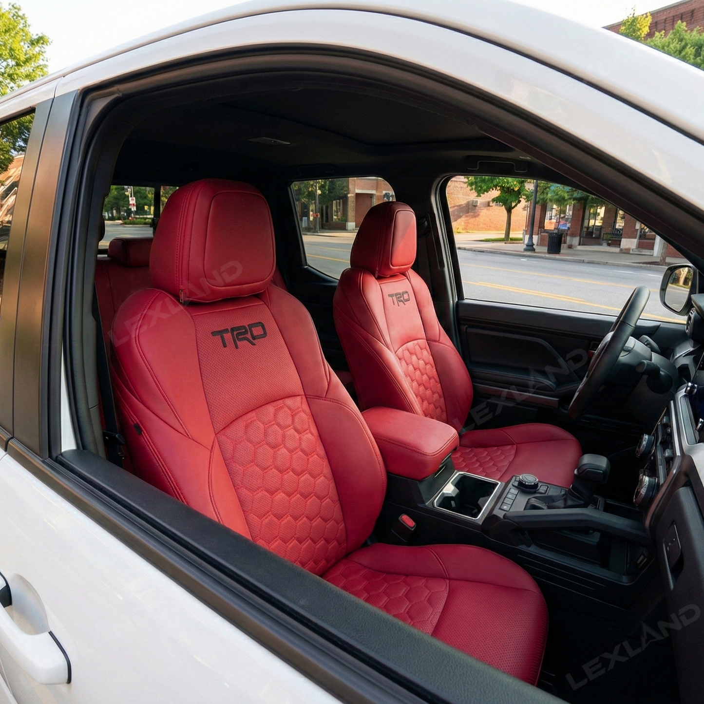 Tacoma Seat Covers Honeycomb-Pattern Seat Protectors with TRD Letter Style for Toyota