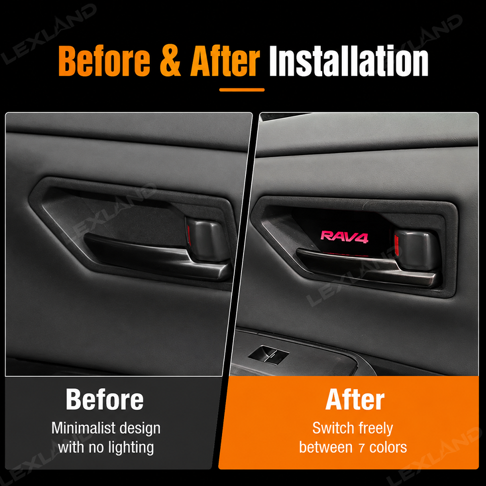 RAV4 Door Handle Bowl Lights Multi-color Interior Ambient Lighting Upgrade Kit 4PCS for Toyota