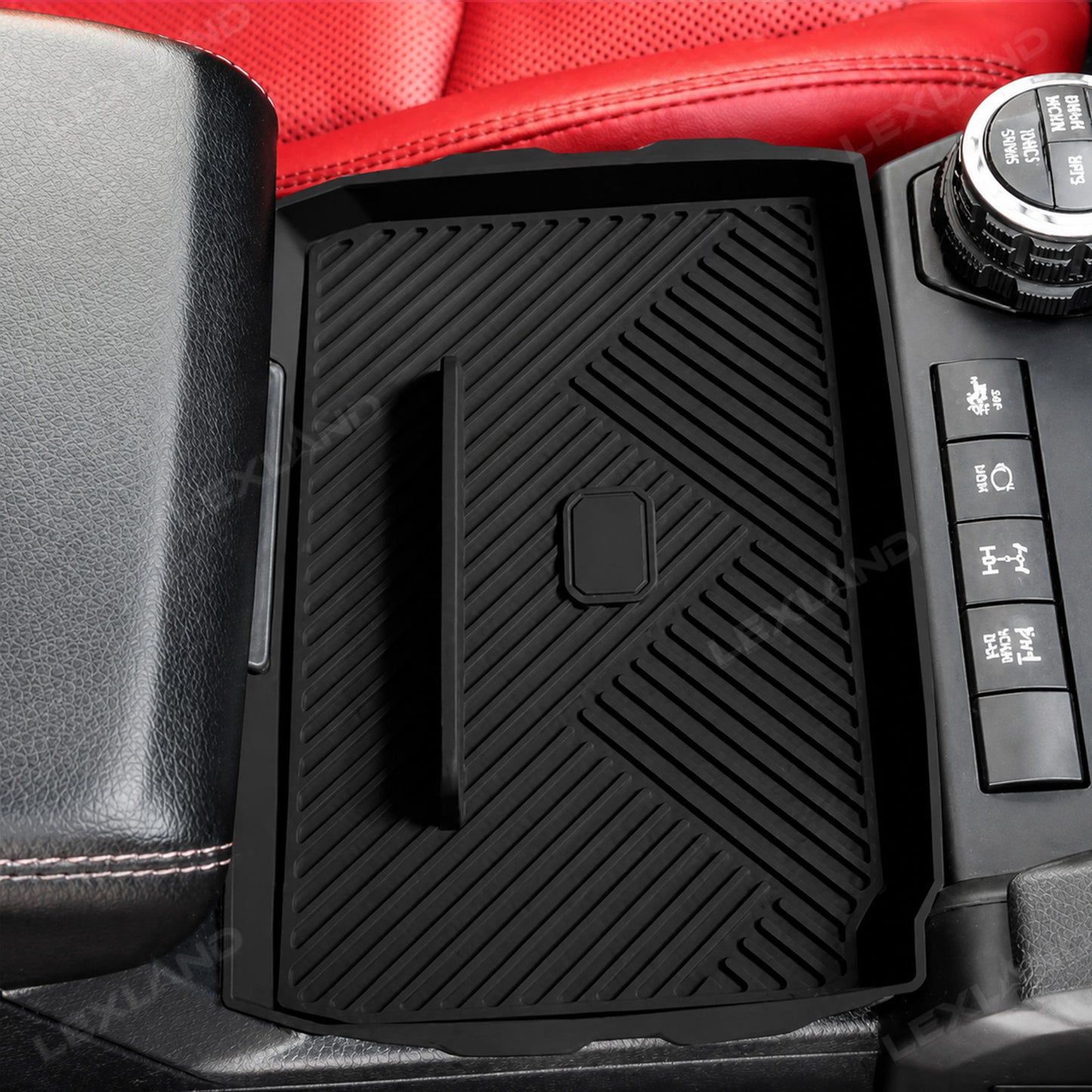 Tacoma/4Runner Center Console Cup Holder Insert TPE Drink Organizer with Lid for Toyota
