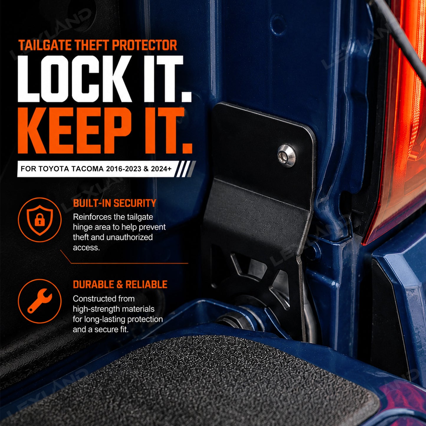 Tacoma Tailgate Theft Protector Truck Bed Tailgate Anti-theft Lock Security for Toyota