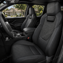 Tacoma/4Runner Seat Covers with Carbon Fiber-Style Badge Embossed Nappa Camo Seat Protector for Toyota