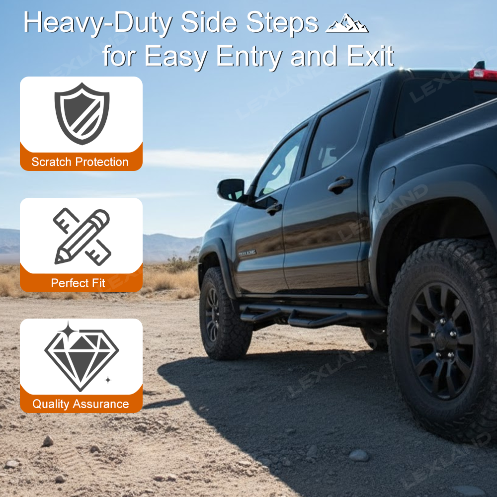Tacoma/4Runner Running Boards Double Cab Side Steps Nerf Bar with Dropped Steps for Toyota