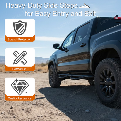 Tacoma/4Runner Running Boards Double Cab Side Steps Nerf Bar with Dropped Steps for Toyota