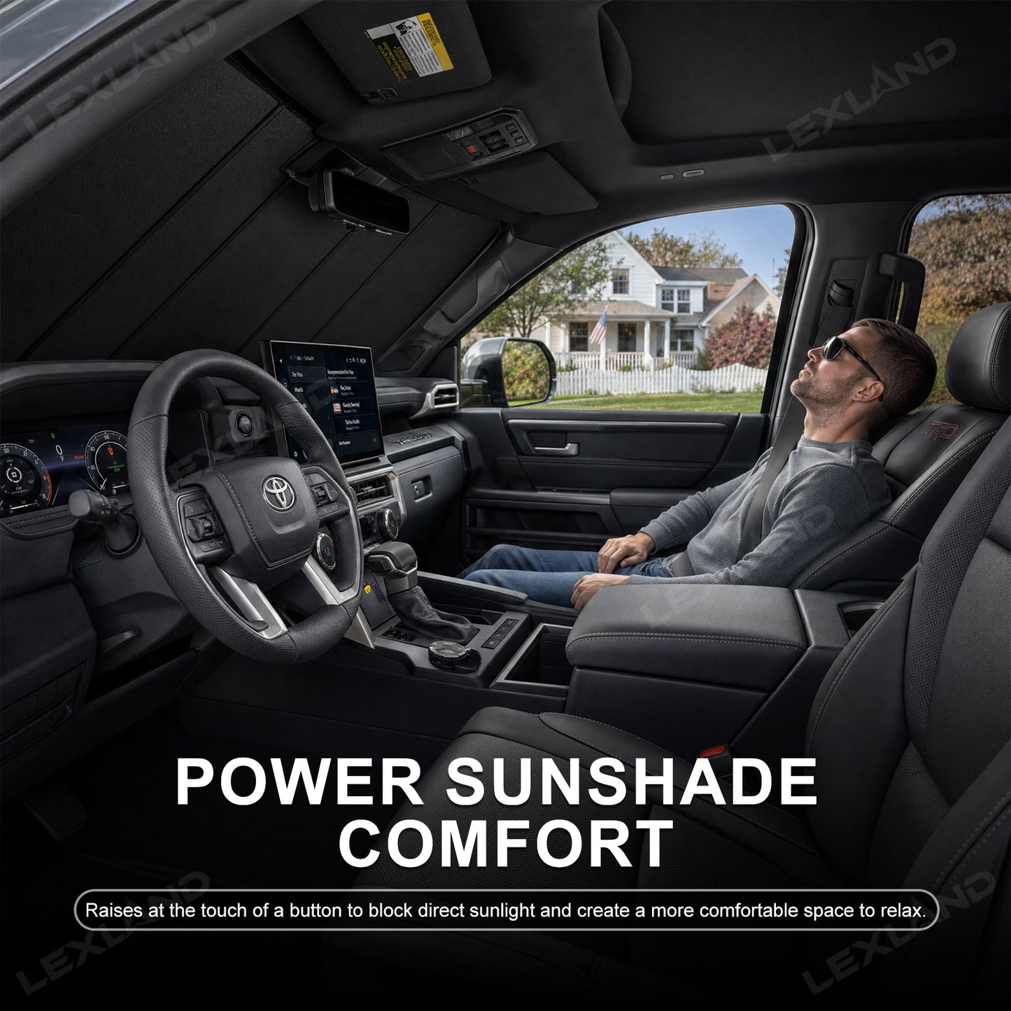 Tacoma/4Runner Electric Front Windshield Sun Shade Auto-Lift Power Sunshade for Toyota