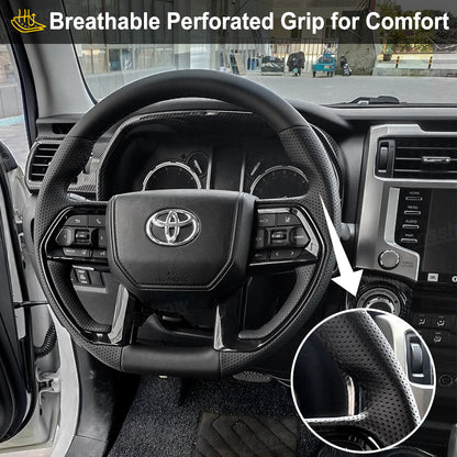 4Runner Steering Wheel Top & Bottom Nappa Leather with Perforated Grip Inspired by 2025 4Runner