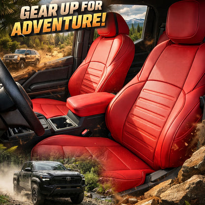 Tacoma Front Row Seat Covers Full Coverage Embossed Seat Protectors with TRD Letter Style for Toyota