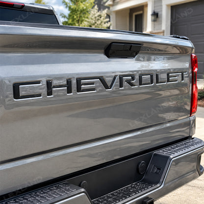 Silverado 1500 Tailgate Letters 3D Raised Tailgate Insert Overlays Rear Emblem Trim for Chevrolet