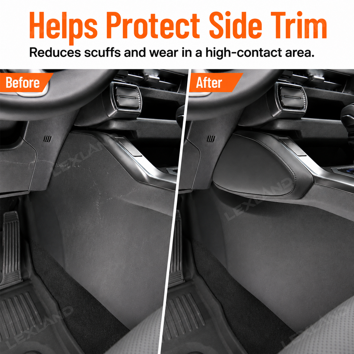 RAV4 Center Console Knee Pad Scratch-Resistant Leather Padded Cushions 2PCS for Toyota
