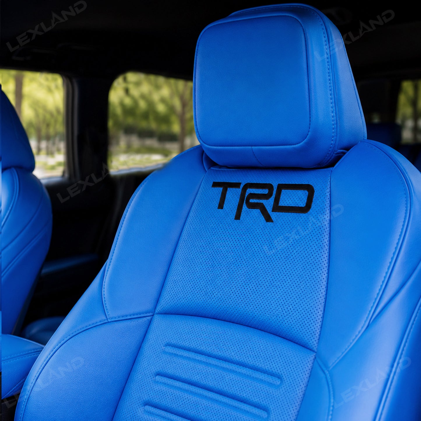 Tacoma /4Runner Seat Covers Blue Embossed Seat Protector with TRD Letter Style Premium Interior Protection