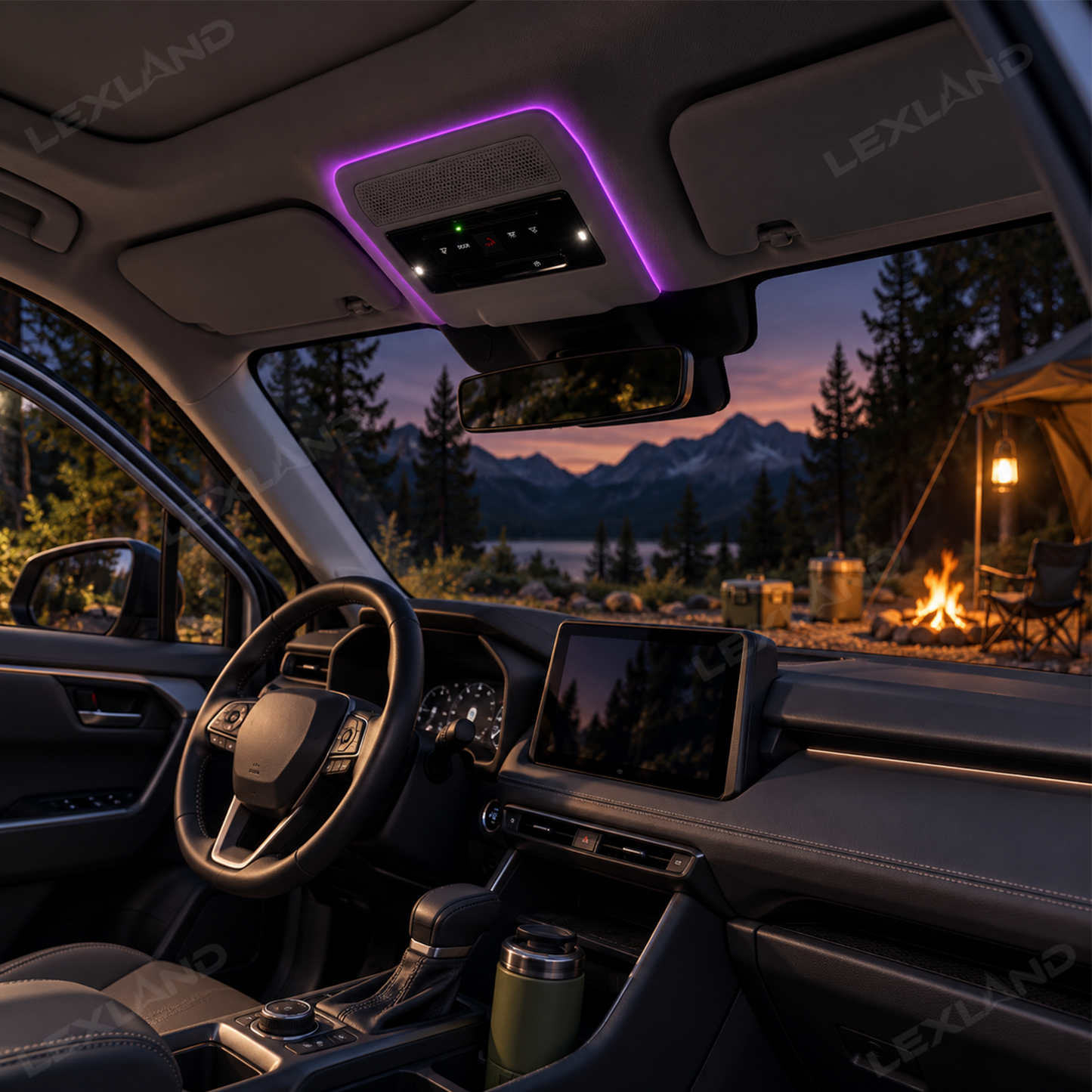 RAV4 RGB Reading Light 72-Color Overhead Lamp Interior Ambient Lighting for Toyota