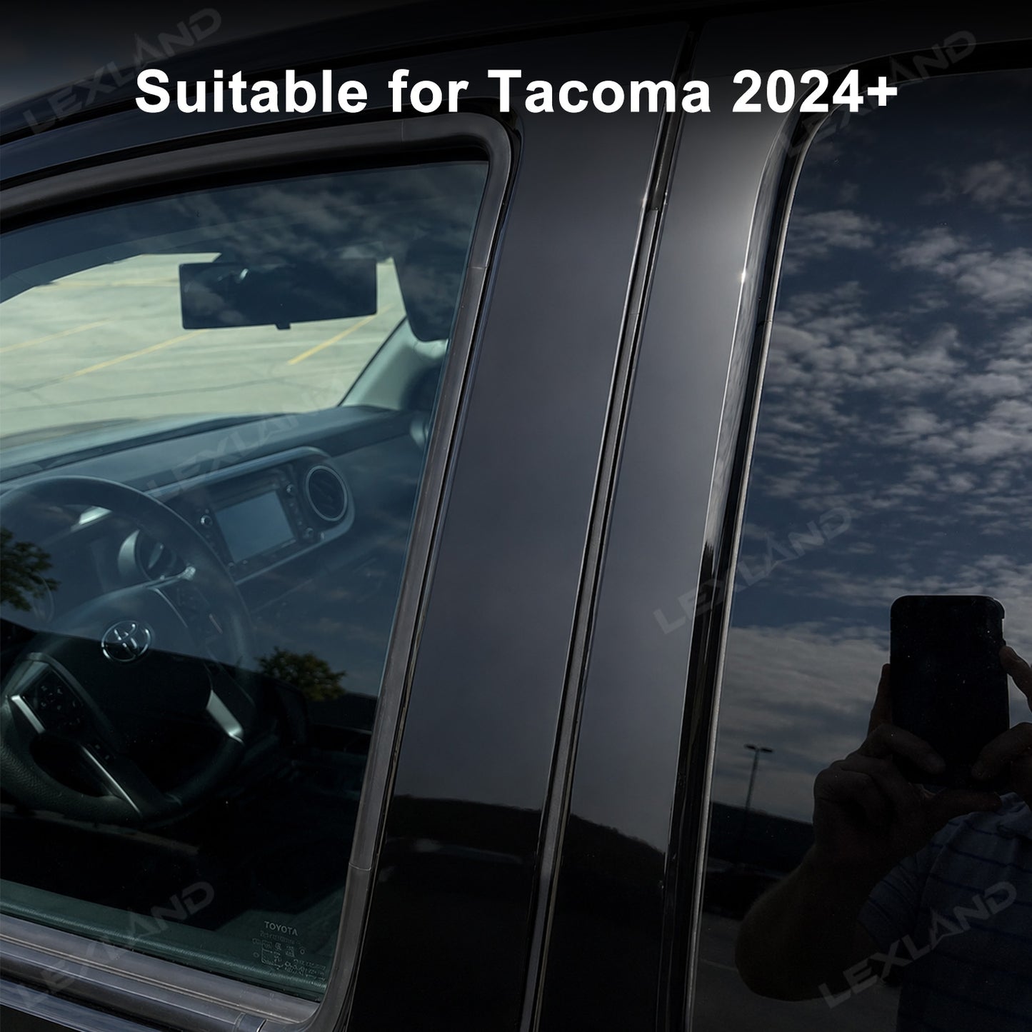 Tacoma B Pillar Trim Covers Door Pillar Overlays Decals 4PCS for Toyota
