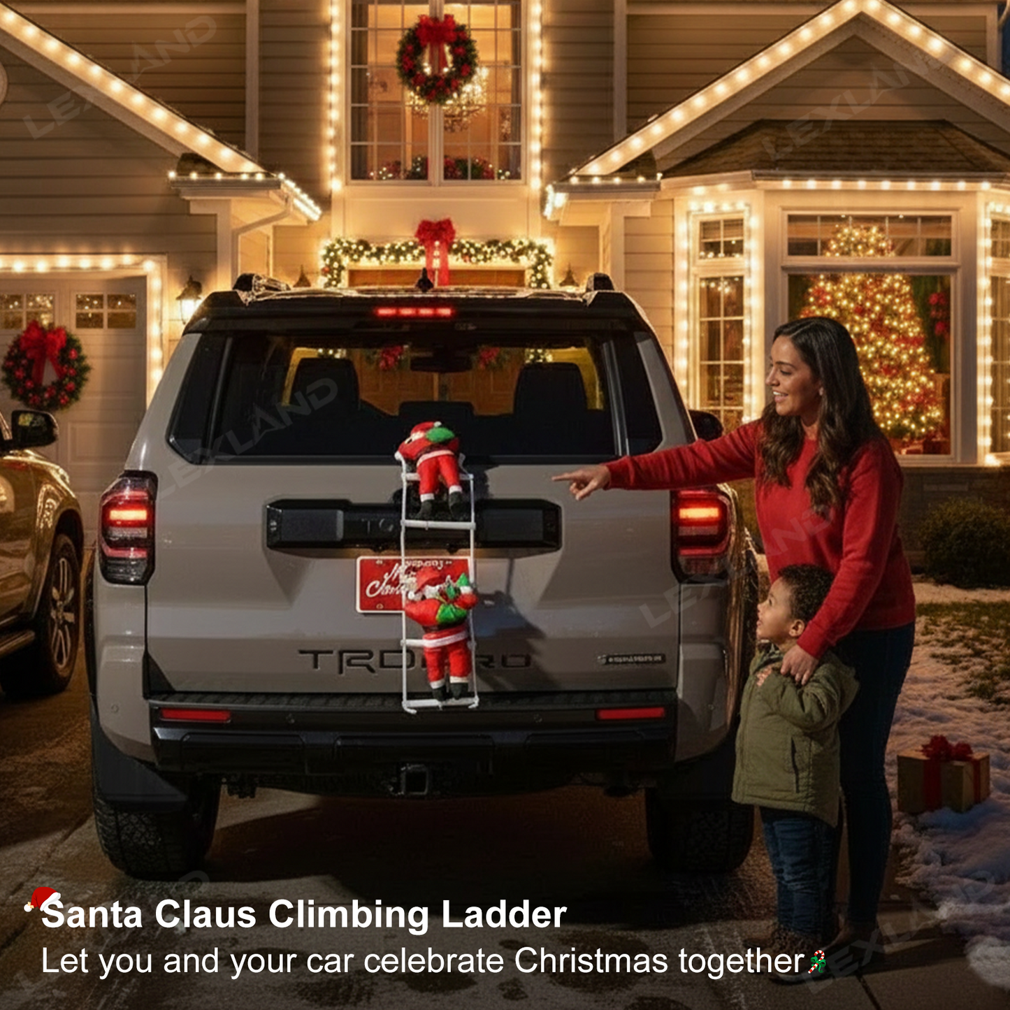 Climbing Santa Claus Car Christmas Decoration