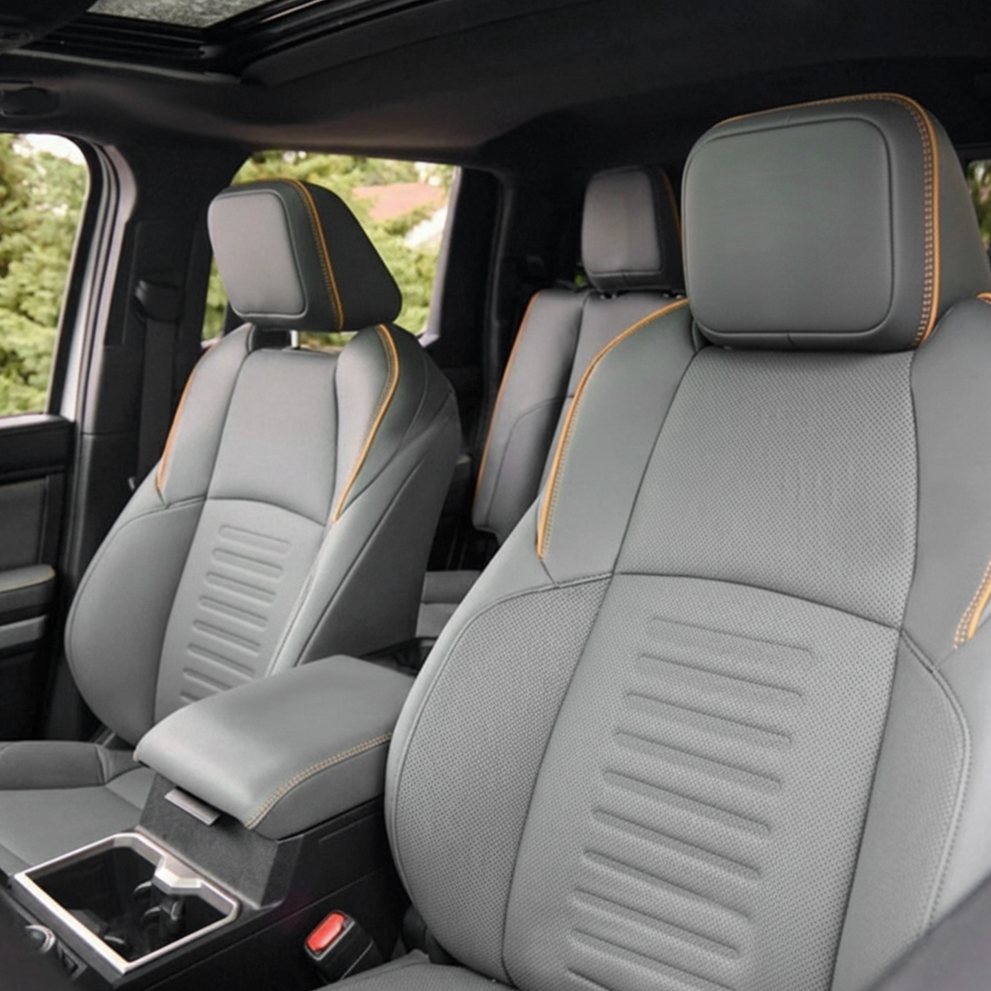 4Runner Seat Covers Embossed Nappa Leather Seat Protector Set with TRD Pro Style for Toyota
