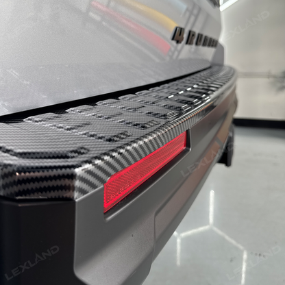 4Runner Rear Bumper Guard Plate Cover ABS Glossy Carbon Fiber Style Rear Sill Guard Board Protector