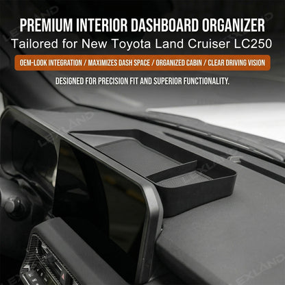 Land Cruiser Dashboard Organizer Tray Behind Screen Center Console Storage Box for Toyota