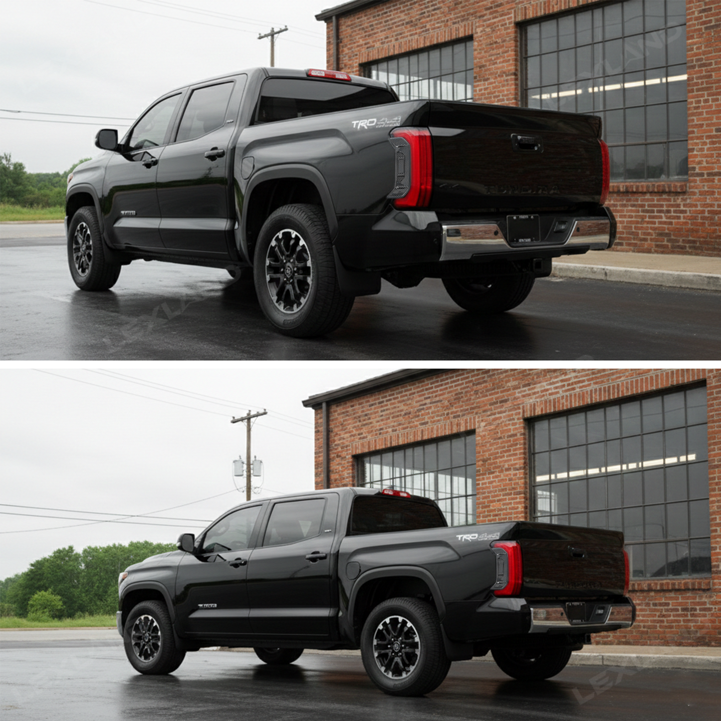 Tundra Tail Light Side Cover Trim ABS Rear Lamp Side Overlay Exterior Decor Protector for Toyota