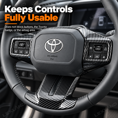 RAV4 Steering Wheel Cover ABS Carbon Fiber Style Interior Upgrade for Toyota