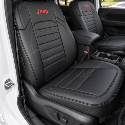 Wrangler Seat Covers 4-Door Embossed Leather Seat Protector Without Rear Armrest